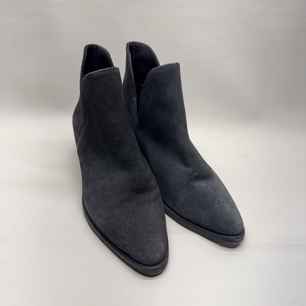 Free People Ankle Boots‎ Womens 38 Grey Suede V-Cut Pointed Toe Boho Minimalist